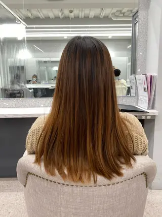ロング 京都レイヤーカット/ 縮毛矯正/羽柴りくのヘアスタイル