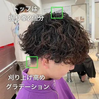 ショート パーマ メンズ シャドウパーマ/縦落 ちパーマ 大久保拓実のヘアスタイル
