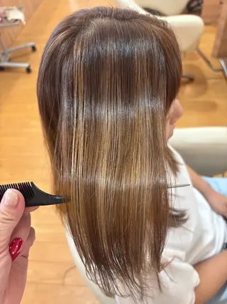 ミディアム 髪質改善カラー 清利あやなのヘアスタイル