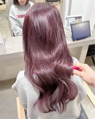 セミロング yui/ラベンダー/ ピンク/ワインレッドのヘアスタイル