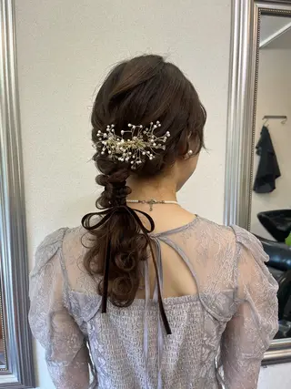 ミディアム カラー パーマ ヘアアレンジ 隠れ家サロンso you所属・yukimi .のヘアスタイル