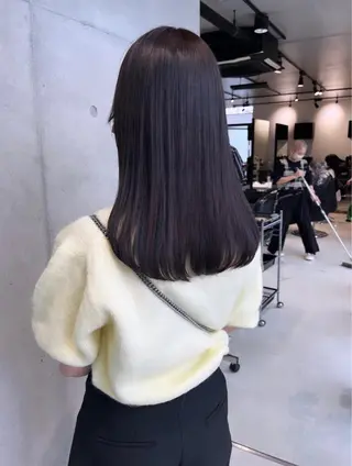 ロング カラー パーマ ヘアアレンジ 透明感/オリーブ/ グレージュ/YUKAのヘアスタイル