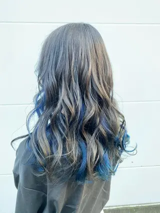 セミロング ゆぴ☾‪/推しカラー /ハイトーンのヘアスタイル