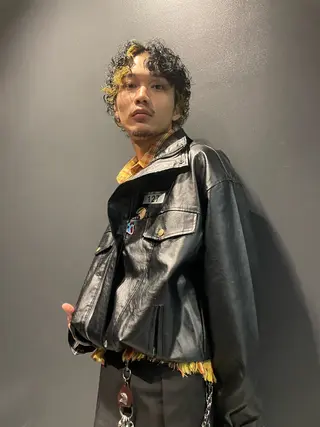 メンズ 🪩サクヤ🪩暗髪 カラー/ワイドバングのヘアスタイル