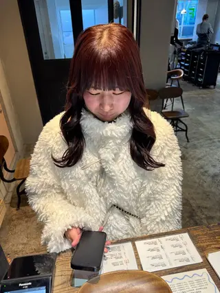 セミロング カラー クキノケイカ /暖色カラーのヘアスタイル