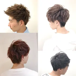 ショート カラー メンズ ブリーチカラー/ 岩破瑞希のヘアスタイル