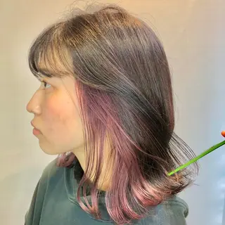 カラー ボブ・レイヤー 田中 励也のヘアスタイル