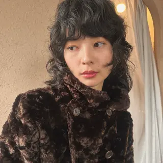 ミディアム カラー パーマ ボブ/レイヤー/ケア パーマ/リュウタのヘアスタイル