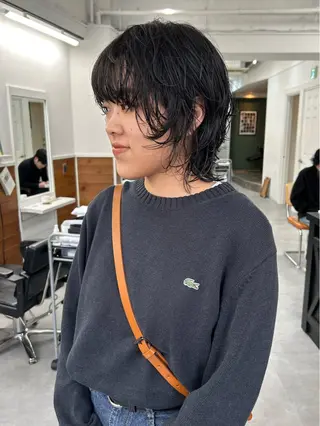 ミディアム パーマ レイヤーボブ/ 艶カラー/サナ🌼のヘアスタイル