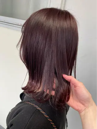 セミロング カラー ヘアアレンジ maoブリーチ無し 似合わせカラーのヘアスタイル