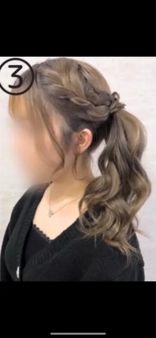 ミディアム ヘアセット無料モデル 募集／栄／久屋／谷崎のヘアスタイル