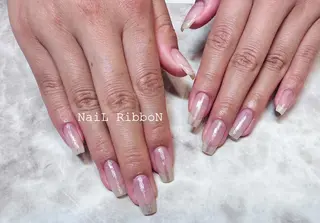 ネイル ネイルリボン 受付スタッフのネイルデザイン