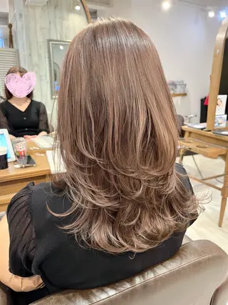 ロング カラー パーマ ヘアアレンジ レイヤーカット ✨️進藤ひかりのヘアスタイル