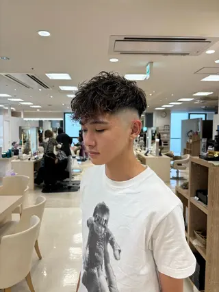 パーマ メンズ 湘南/メンズパーマ/ ハイライト/ユチカのヘアスタイル