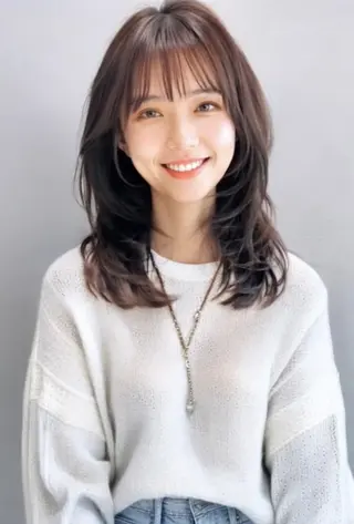 セミロング innocent 青葉台駅桜台公園前店のヘアスタイル