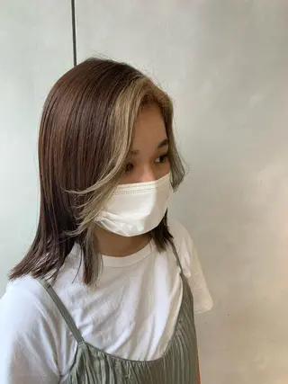 セミロング カラー 園田 将士のヘアスタイル