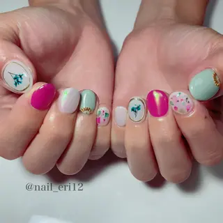 ミディアム ネイル nail salon &e eriのネイルデザイン