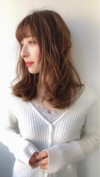 セミロング カラー 横浜メンズパーマ🔥 大野賢人のヘアスタイル