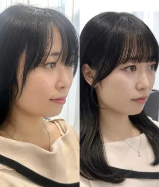 セミロング カラー 短めショートカット カットモデルのヘアスタイル