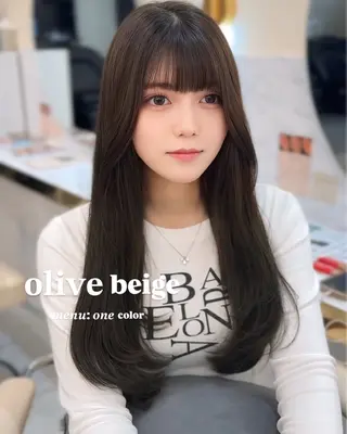 ロング カラー ワンホン×髪質改善 つのーか🩶‪🫧のヘアスタイル