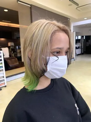 ミディアム カラー メンズ＆レディース モテナ所属・✨カラー指名No.1 ✨🌈ナツミ🌈のヘアスタイル