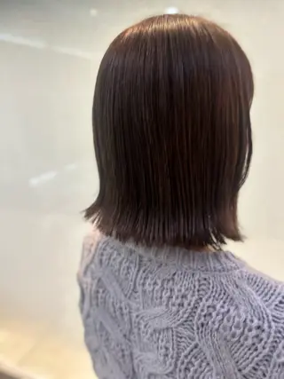 ミディアム パーマ 艶質改善/縮毛矯正 ササキナツミのヘアスタイル