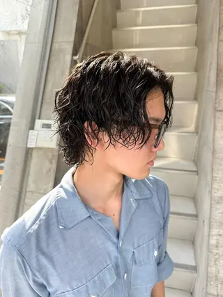 ミディアム パーマ メンズ ツイスパ/メンズ パーマ/歩夢のヘアスタイル