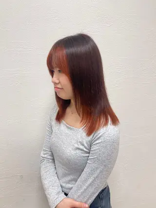 セミロング カラー Ash国立店 池田勇一”のヘアスタイル