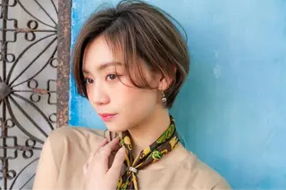 ショート カラー ボブ・レイヤー 田中 励也のヘアスタイル