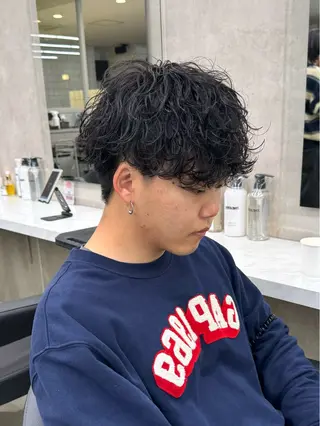 ミディアム パーマ ヘアアレンジ メンズ SALOWIN藤沢店所属・艶カラー の達人のヘアスタイル