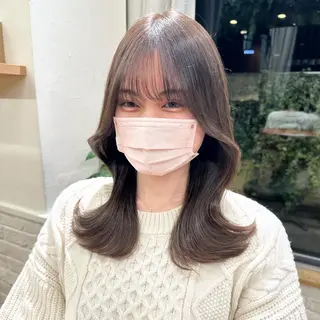 ロング カラー パーマ ヘアアレンジ メンズ キッズ ネイル マツエク・マツパ アイブロウ 顔周りcut/ 艶ワンカラー♥ちさきのヘアスタイル