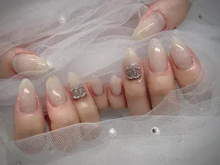 ネイル I-nailロング /ワンホン/キラキラのネイルデザイン