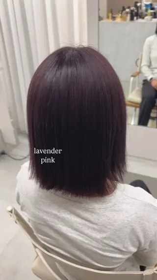 ミディアム カラー ハイトーン/艶髪/ 暗髪/韓国/sanaのヘアスタイル