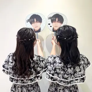 ヘアアレンジ エクステ🎀 暖色カラー🎀amiのヘアスタイル