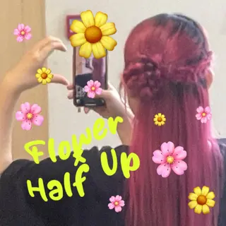 ロング ヘアアレンジ 🌼個性派/暖色/ヘ アセット/Mei🌼のヘアスタイル