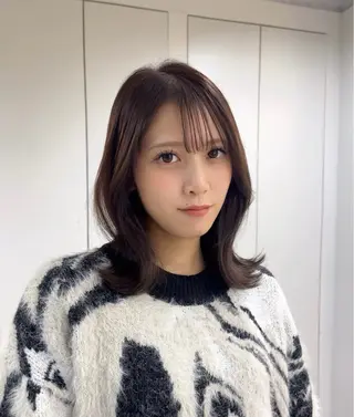 ミディアム カラー ヘアアレンジ hao 髪質改善/トリートメント/レイヤーカット【ハオ】所属・Ayaka /透明感 カラー🎀モデル募集のヘアスタイル