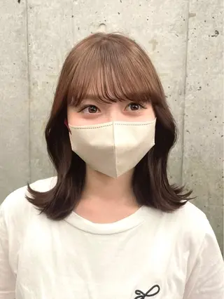 ミディアム グレージュ/レイヤー /ボブ/moyu🎀のヘアスタイル