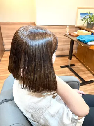ミディアム カラー パーマ Annon プライベートサロンのヘアスタイル