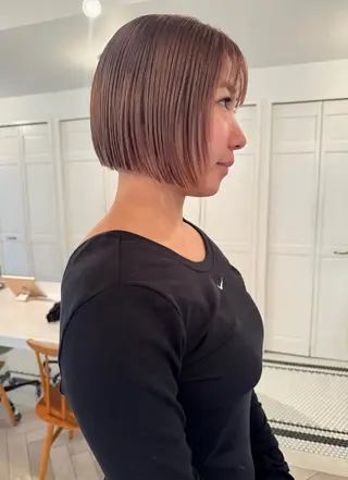 カラー ブリーチカラー🎀 韓国風/寺門美優のヘアスタイル