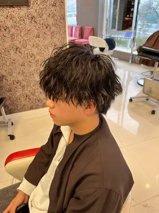 ショート パーマ ブリーチ/暖色カラー 宮城陽日のヘアスタイル