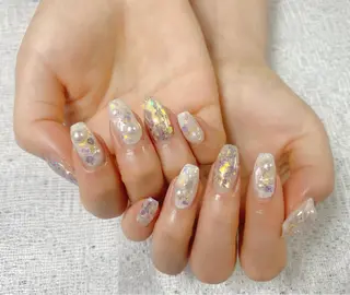 ロング カラー ネイル Q Free nailsのネイルデザイン