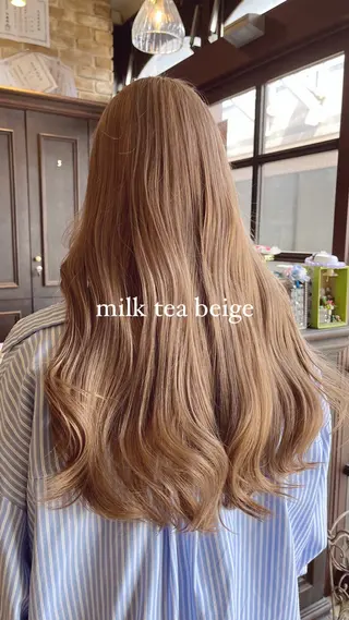 ロング 🧡ミルクティー/ レイヤー🧡ショウナのヘアスタイル