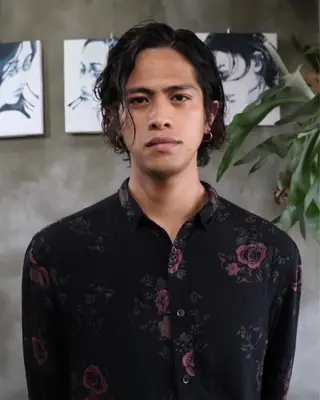 ミディアム パーマ メンズ 木村陸弥 似合わせ 透明感カラー🌿のヘアスタイル