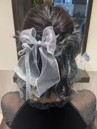 ミディアム ヘアアレンジ チハル🌙 カラー🌙ヘアセットのヘアスタイル