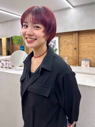 ショート カラー パーマ /レイヤー 榛地渉馬 /矢場町のヘアスタイル