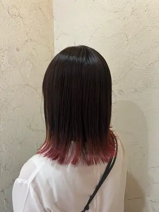 セミロング カラー 似合わせ/ブリーチ カラー.岡田友仁のヘアスタイル