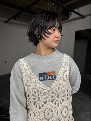 ショート パーマ ofF élua所属・もりしま あやかのヘアスタイル