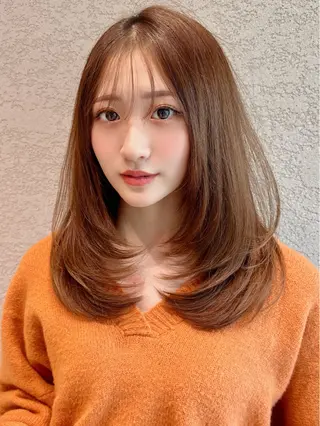 セミロング カラー レイヤー❣️縮毛矯正 川村利幸のヘアスタイル