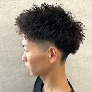 ショート カラー パーマ ヘアアレンジ メンズ 仕上がり満足度No. 1🔥BLUCK🔥のヘアスタイル