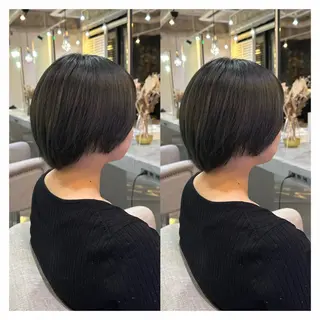 ショート カラー 🖤kana/艶髪/ 韓国風暗髪カラー🖤のヘアスタイル